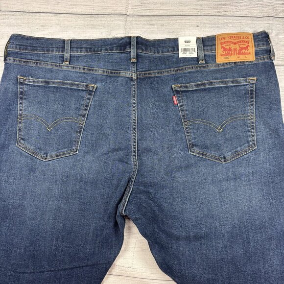 Levis 502 Taper Big & Tall Jeans 46x30 Levis Flex Stretch Denim Mens Classic Fit - Picture 11 of 14